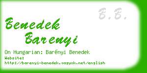benedek barenyi business card