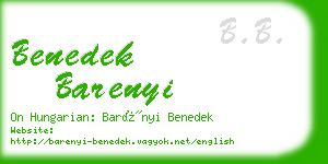 benedek barenyi business card